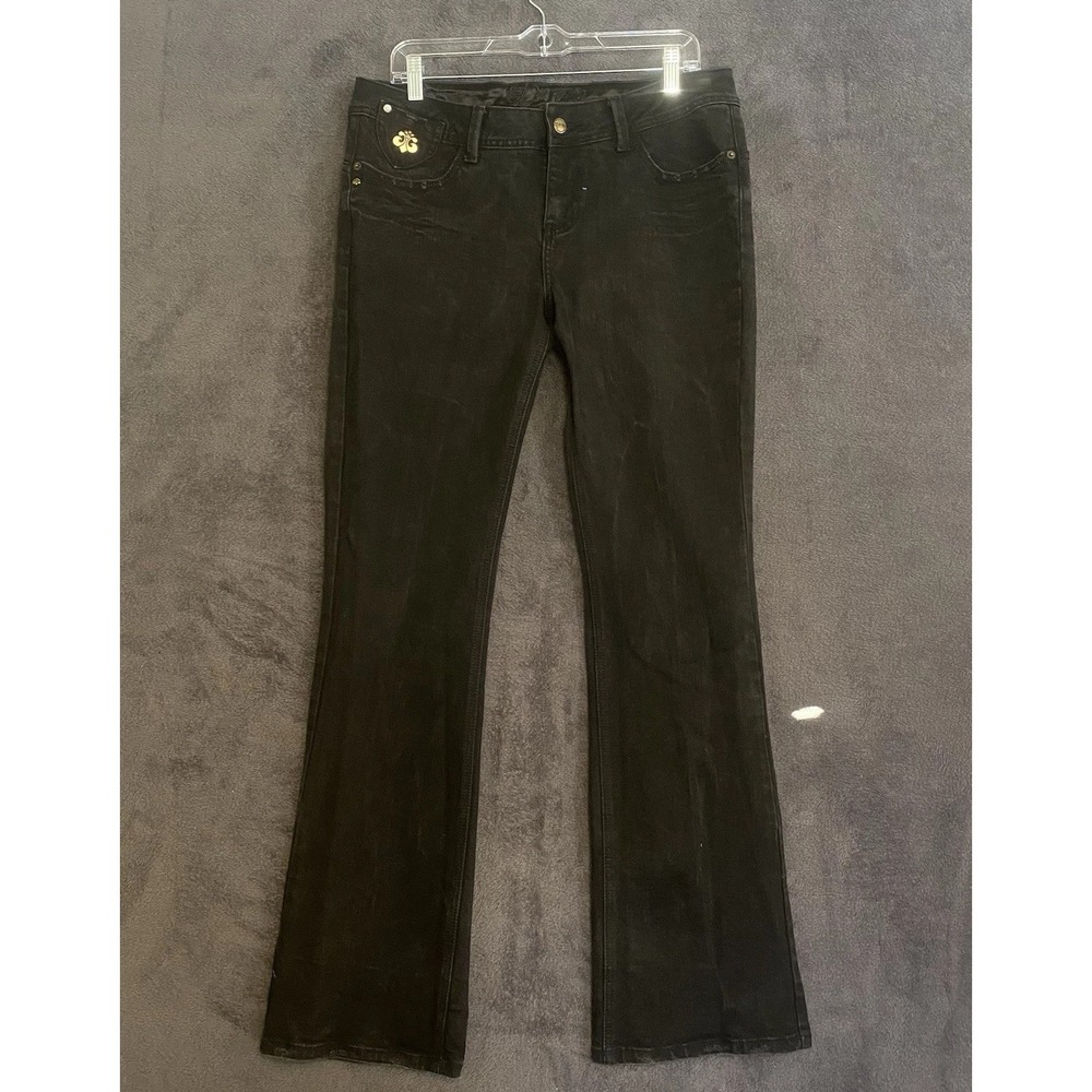 Vintage Dereon Women Jeans Beyonce Size 11/12 Rhinestones Bling Y2K HipHop Denim